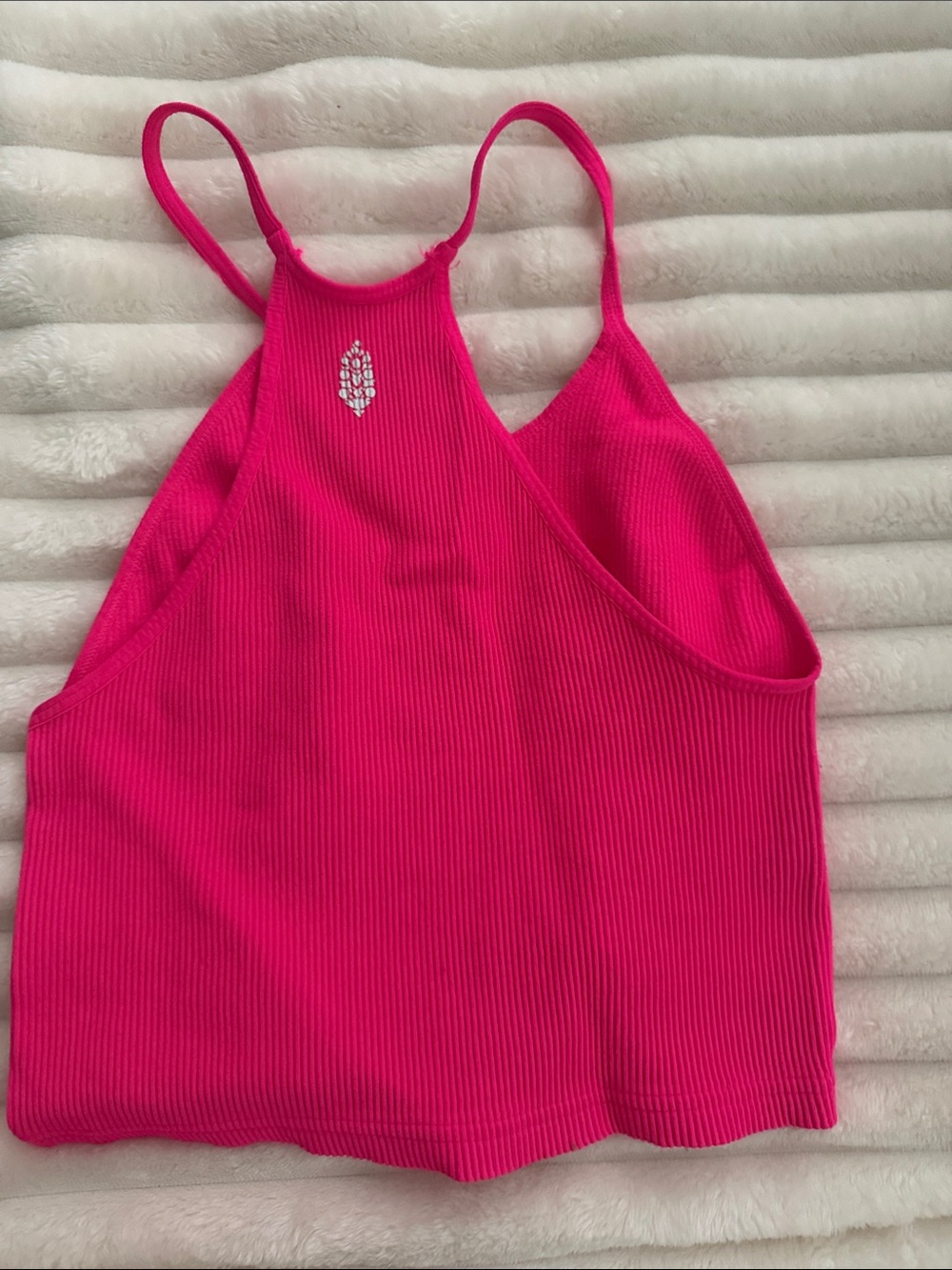 Free People Hot Pink Ribbed Spaghetti Strap Tank